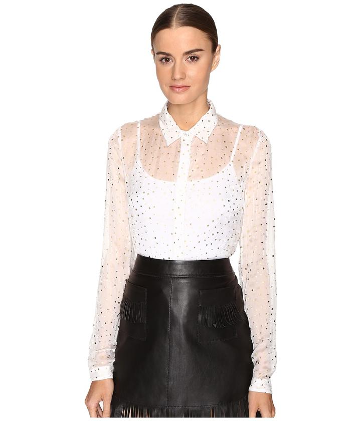Just Cavalli - Long Sleeve Pois Print Button Up Top