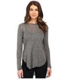 The Beginning Of - Courtney High-low Mixed Stripe Long Sleeve Crew