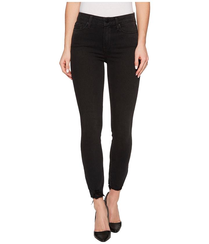 Paige - Hoxton Crop Super Distressed Hem In Black Fog