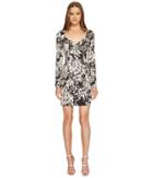 Just Cavalli - Wings Of Dove Printed Jersey Long Sleeve Dress