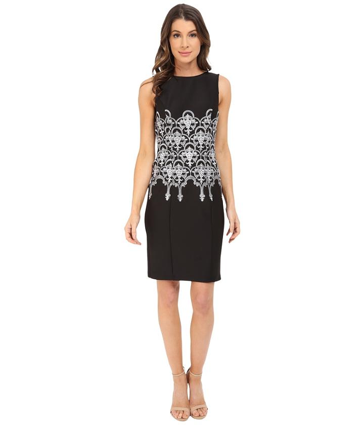 Adrianna Papell - Embroidered Waist Sheath Dress