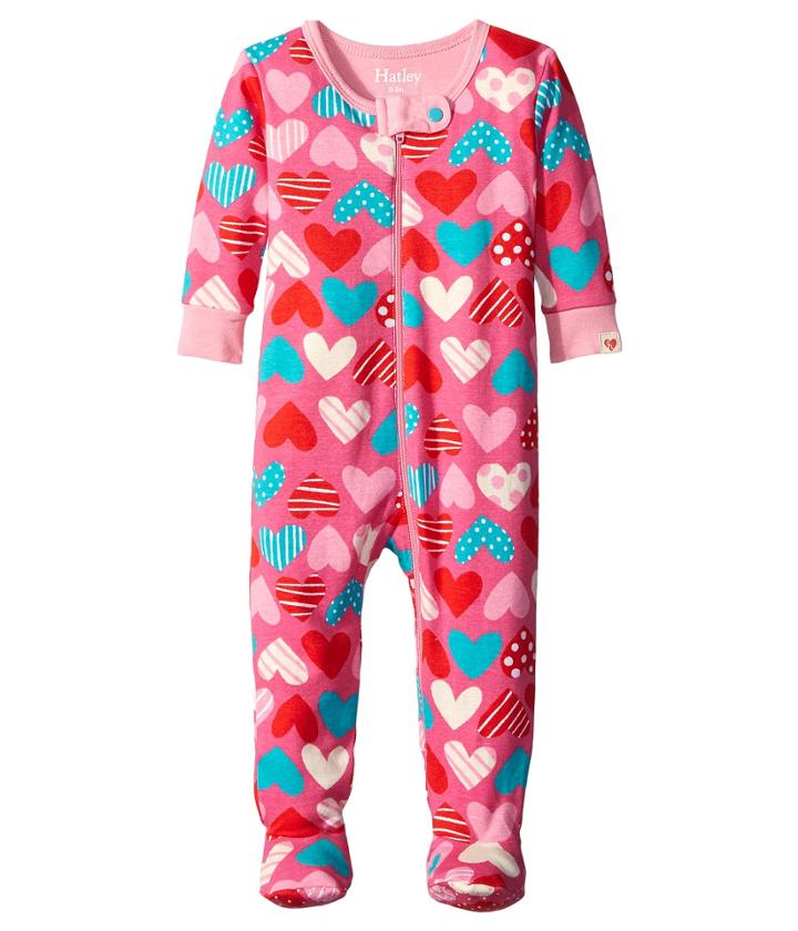 Hatley Kids - Crazy Hearts Footed Coverall