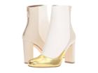 M Missoni - Leather Ankle Boots With Back Zipper With Gold Toe Detail