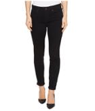 Liverpool - Cami Rolled-cuff Crop Perfect Black Denim In Black Rinse