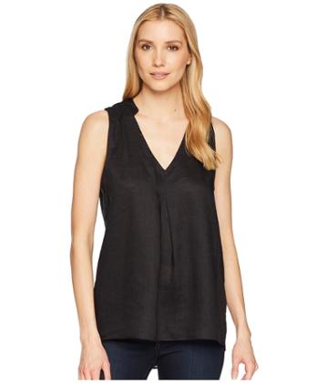 Elliott Lauren - Handkerchief Linen Sleeveless Shirt With Pintuck Detail