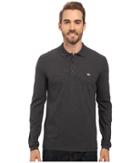 Lacoste - Long Sleeve Stretch Grey Croc Pique Polo