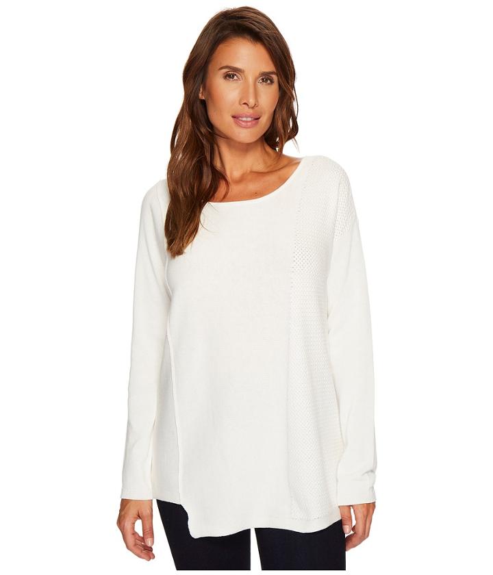 Tribal - Long Sleeve Tunic Sweater W/ Basketweave Side Detail