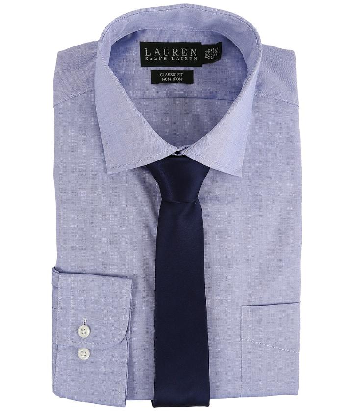 Lauren By Ralph Lauren - Pinpoint Spread Collar Classic Button Down Shirt