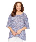 Nally &amp; Millie - Plus Size Blue Spotted Print Top