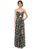 Jill Jill Stuart - Sleeveless Cut Out Printed Chiffon Dress