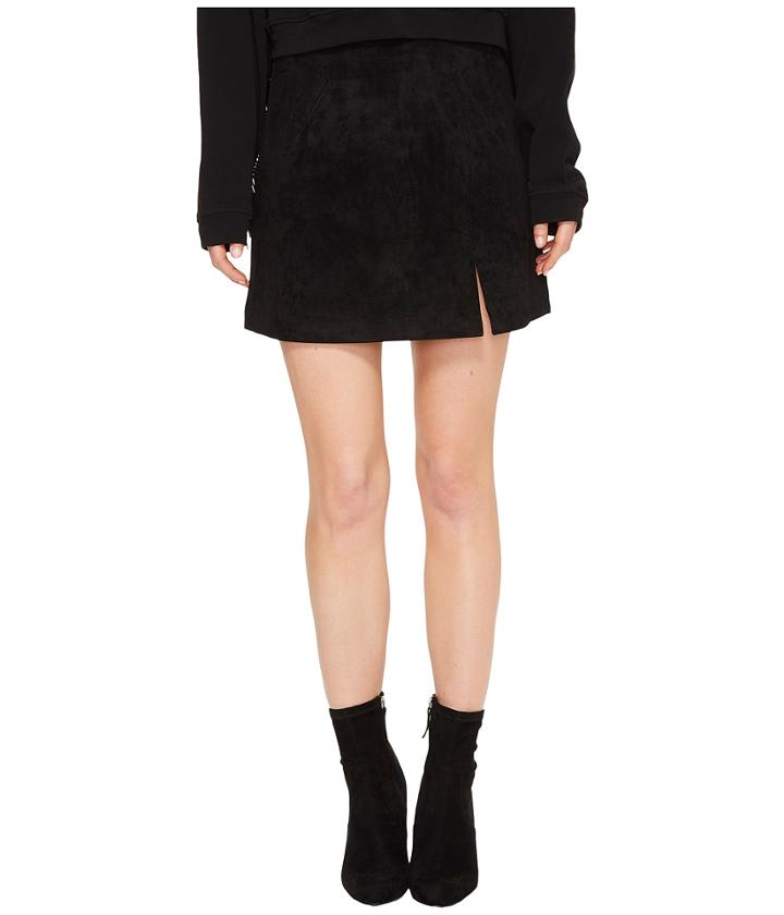 Blank Nyc - Suede Mini Skirt In Black/seal The Deal