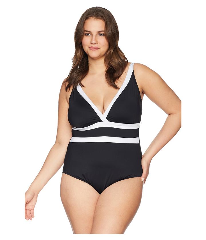 La Blanca - Plus Size Modern Muse Plunge Mio One-piece