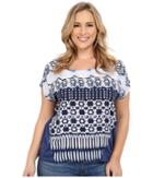 Roper - Plus Size 0231 Aztec Print Dolman Sleeve Top