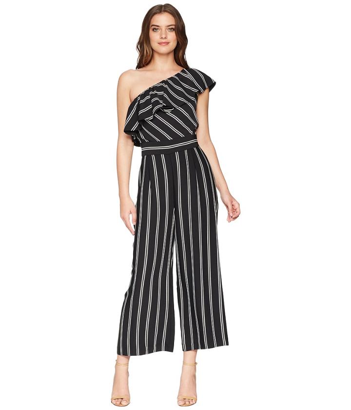 Laundry By Shelli Segal - One Shoulder Stripe Jumpsuit With Pockets