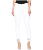 Blank Nyc - Released Hem/fray White Crop Skinny In White Lines
