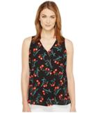 Vince Camuto - Sleeveless Tropic Spritz V-neck Drape Front Blouse