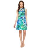 Adrianna Papell - Printed Stretch Cotton A-line Shift Dress