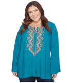 Roper - Plus Size 1305 Cotton Rayon Woven Top