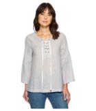 Dylan By True Grit - Classic Stripe Lace-up Shirt