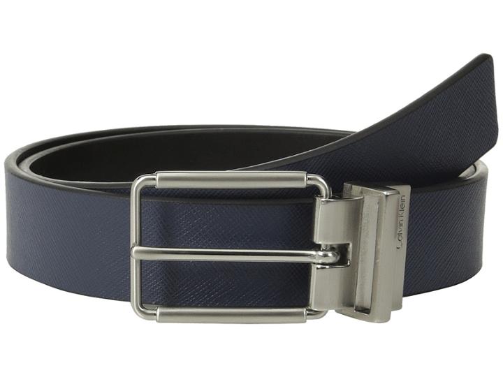 Calvin Klein - 32mm Reversible Flat Strap Saffiano Leather To Smooth
