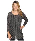 Nally &amp; Millie - Textured Long Sleeve Tunic W/ Side Slits