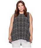 Vince Camuto Specialty Size - Plus Size Sleeveless Yoruba Graphic High-low Hem Blouse