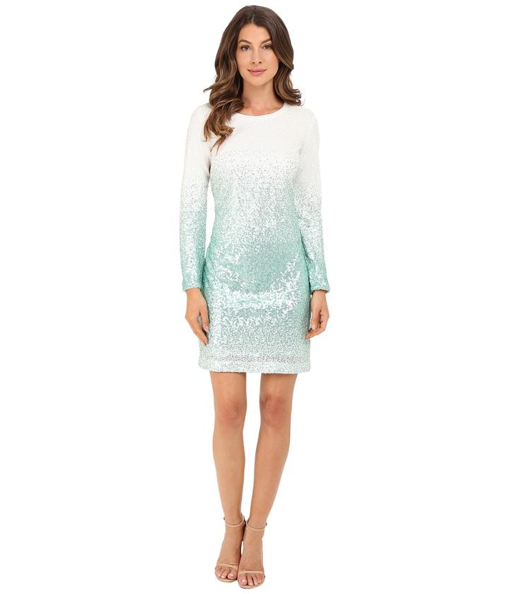 Christin Michaels - Long Sleeve Ombre Sequin Dress