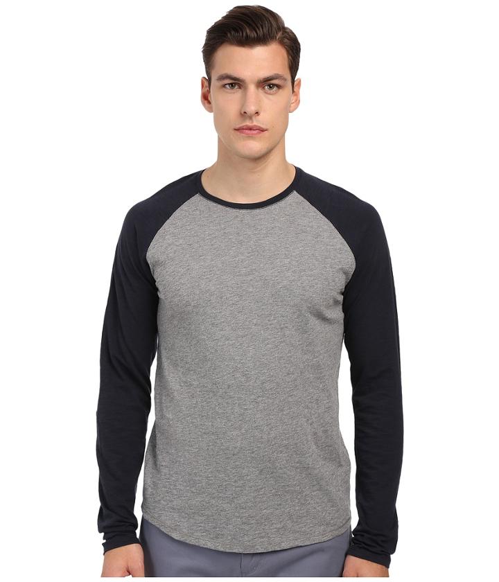 Vince - Long Sleeve Slub Raglan Baseball Tee