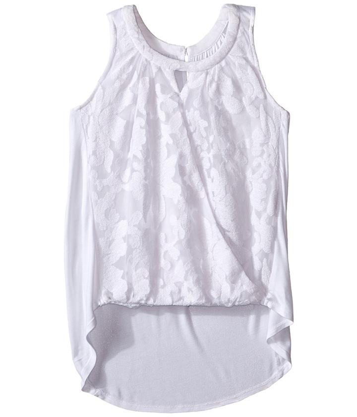 Ella Moss Girl - Burnout Lace Tank Top W/ Tulip