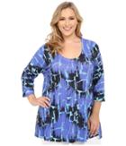Nally &amp; Millie - Plus Size Electric Blue Tunic