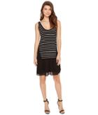 Nicole Miller - Sara Striped Combo Shift Dress