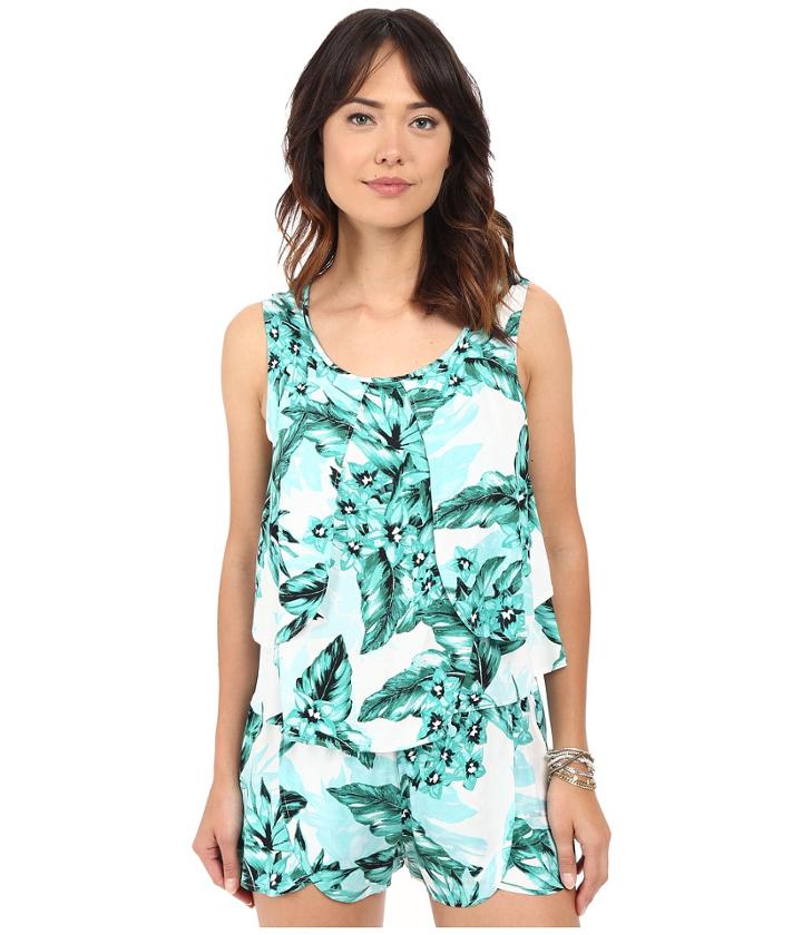 Jack By Bb Dakota - Barnabus Tropical Bliss Printed Rayon Crepe Top