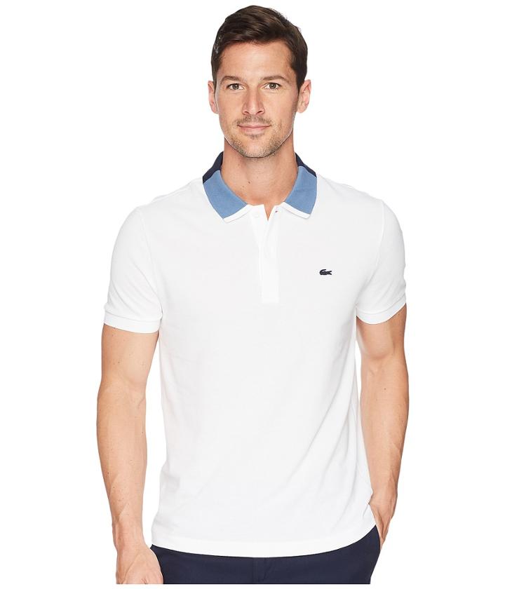 Lacoste - Short Sleeve Petit Pique W/ Color Block Collar Regular