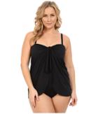 Lauren By Ralph Lauren - Plus Size Beach Club Solids Flyaway Strapless One-piece