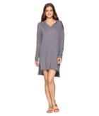 Mod-o-doc - Slub Mini Stripe Drop Shoulder Hooded Tunic Cover-up