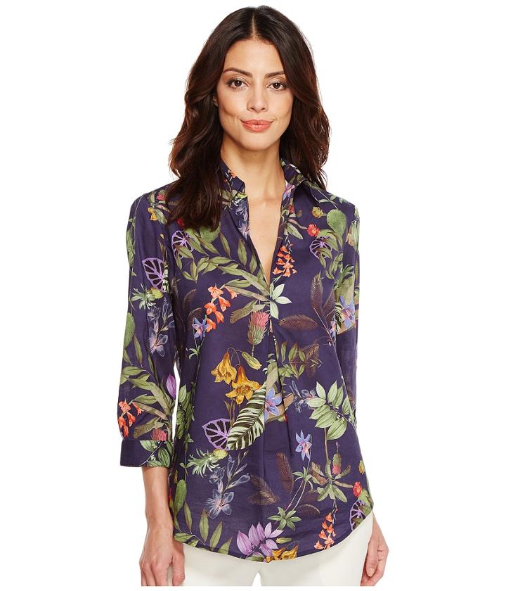 Ivanka Trump - Tropical Print Button Up Shirt