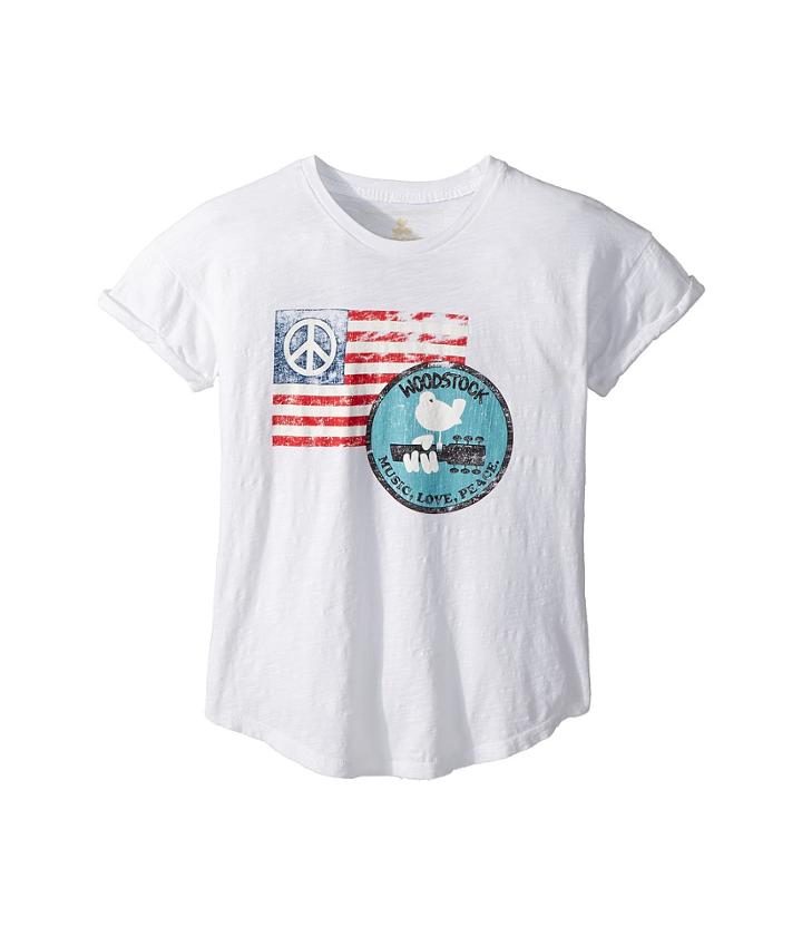 The Original Retro Brand Kids - Woodstock Peace Flag Rolled Short Sleeve Slub Tee