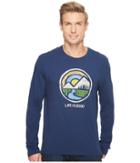 Life Is Good - Color Block Mountains Long Sleeve Smooth Tee
