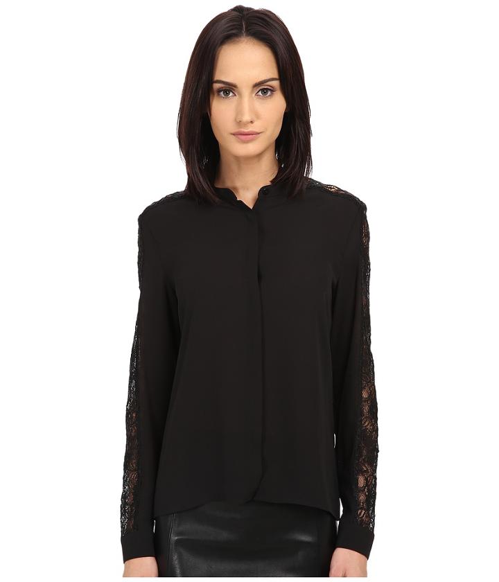 The Kooples - Crepe Laminated Lace Shirt