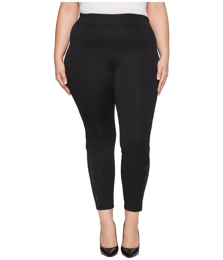 Hue - Plus Size Laser Cut Ponte Leggings