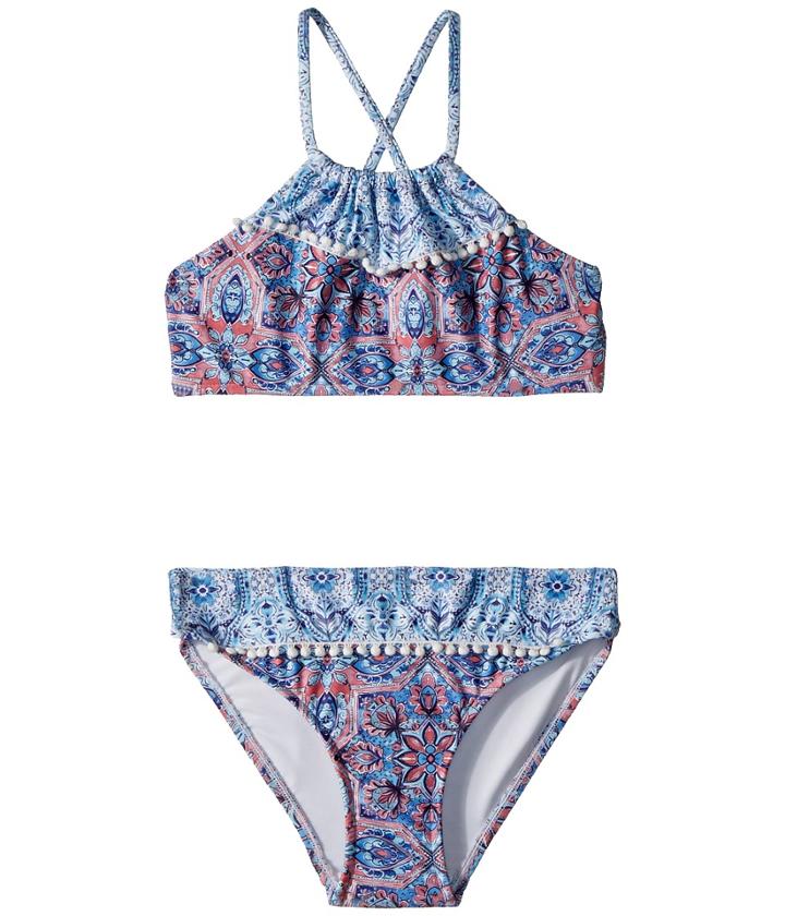 Seafolly Kids - Boho Tile Ruched Neck Tankini Set