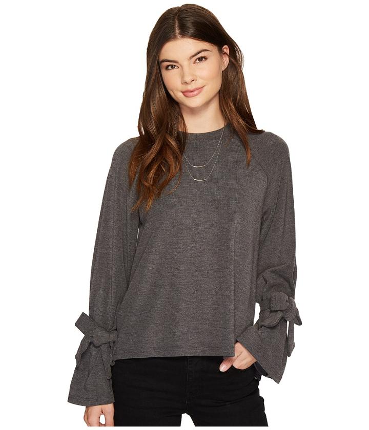 J.o.a. - Tie Sleeve Step Hem Top