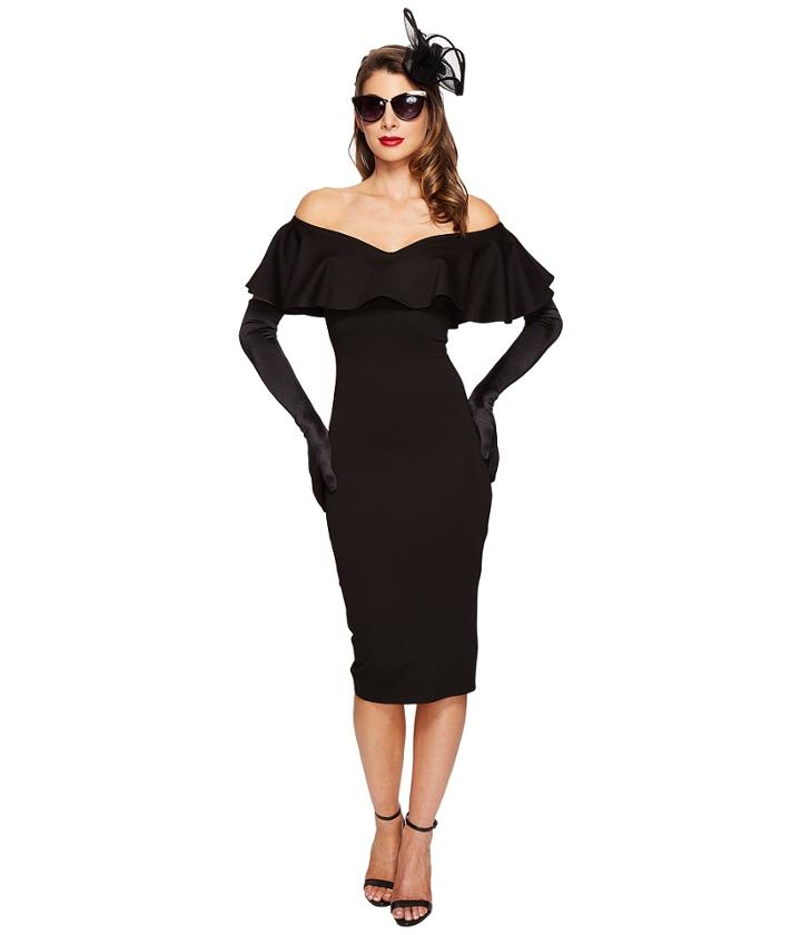 Unique Vintage - Sophia Off Shoulder Wiggle Dress