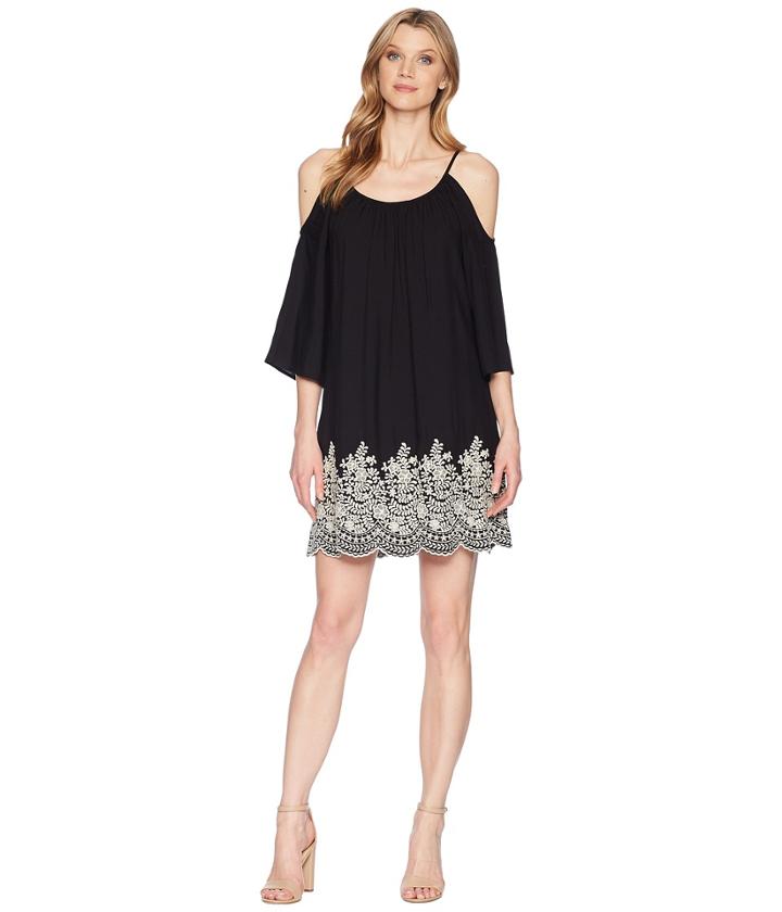 Karen Kane - Embroidered Cold Shoulder Dress