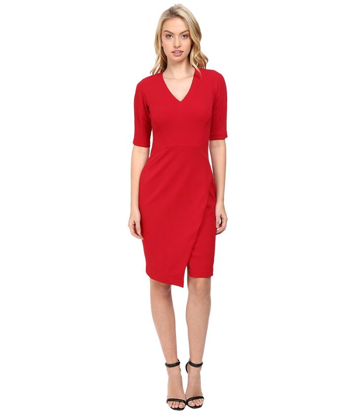 Maggy London - Casablanca Crepe Sheath Dress With Elbow Sleeves