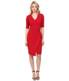 Maggy London - Casablanca Crepe Sheath Dress With Elbow Sleeves