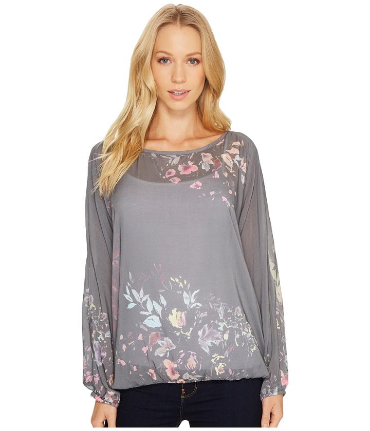 Dylan By True Grit - Chelsea Floral Crew Blouse