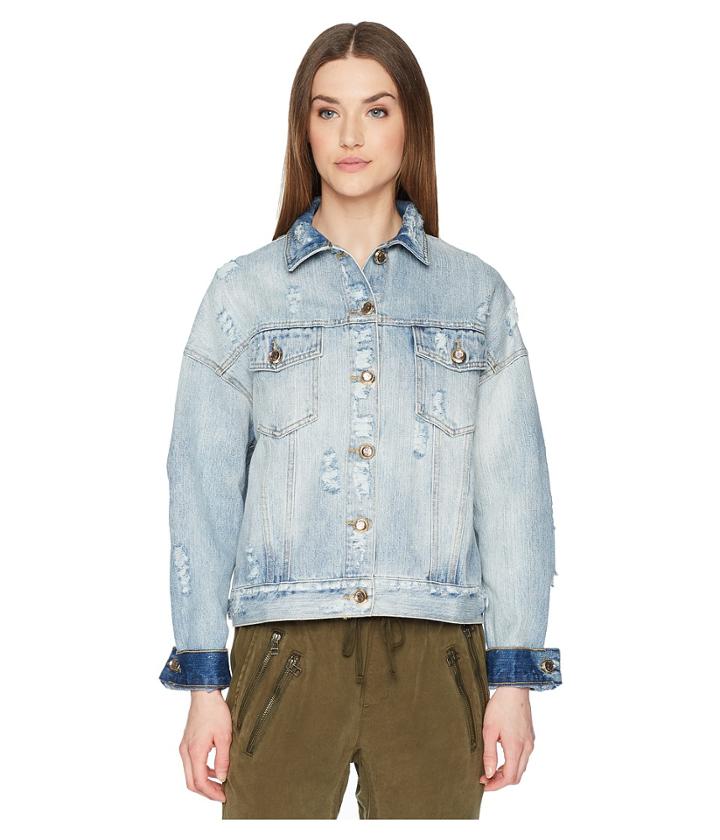 The Kooples - Denim Jacket With Destroyed Effect
