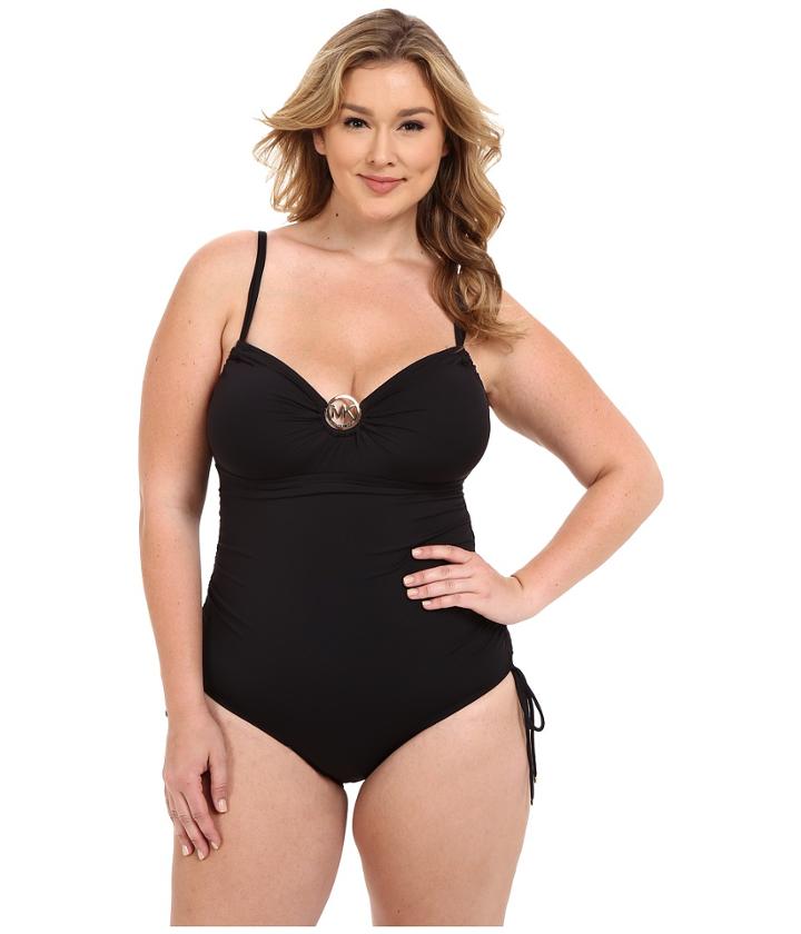 Michael Michael Kors - Logo Solids Shirred Maillot One-piece Plus