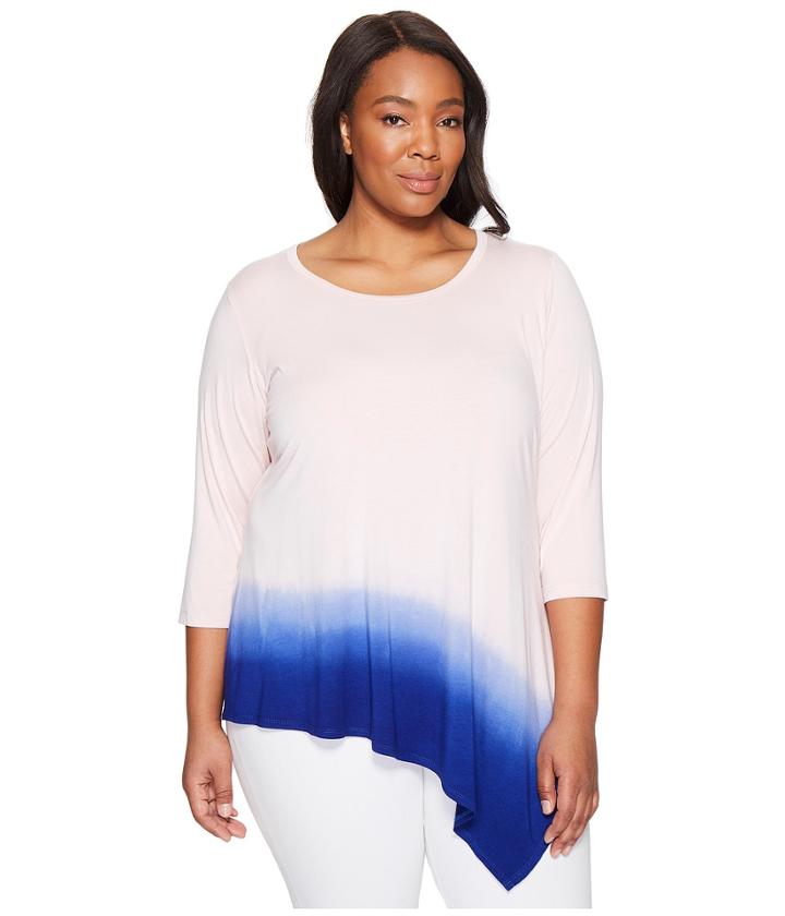 Karen Kane Plus - Plus Size Angle Hem Ombre Top
